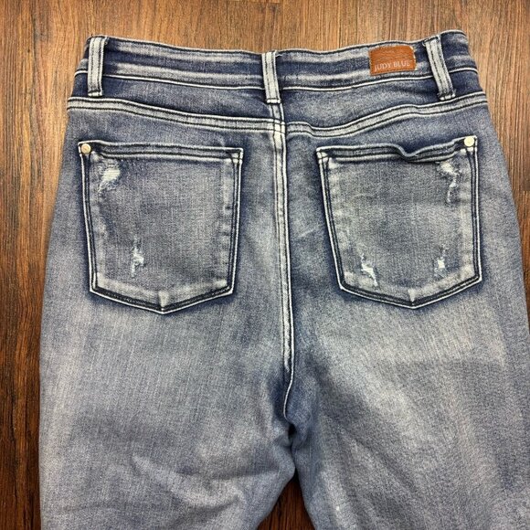 Judy Blue Boyfriend Jeans Destroyed Light Wash Women’s Size 11/30 jb82284md - Picture 4 of 11
